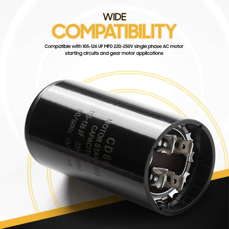 Seentech 105-126 uf/MFD 220-250 VAC Motor Start Capacitor Universal Fit for Franklin Control Box 2823008110, 2823018110, 2801084915, 2823018310, 2823508110 1.0 1.5 and 2 HP Well Pump and Others - Image 5